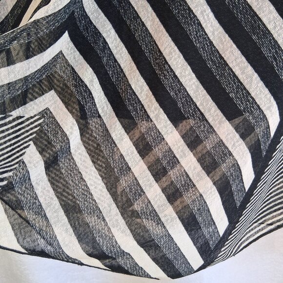 17– Bold Papa Vancouver Avant-garde Striped Sheer Long Sleeve S Black & White - Picture 7 of 7